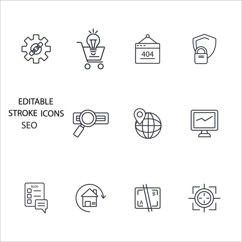 SEO icons set . SEO pack symbol vector elements for infographic web