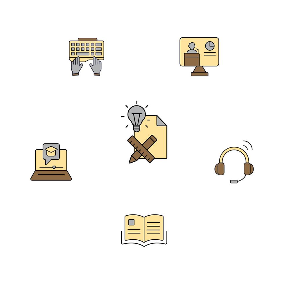 Online training icons set . Online training pack symbol vector elements for infographic web