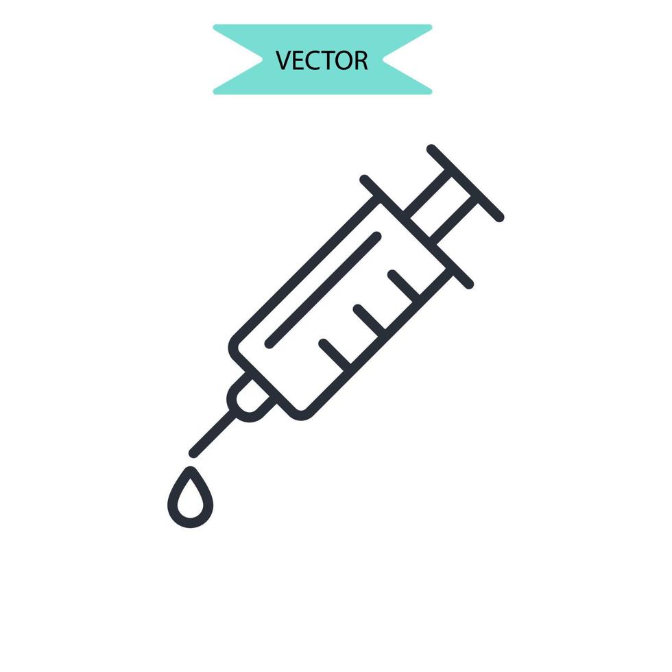 Jeringa iconos símbolo elementos vectoriales para infografía web vector