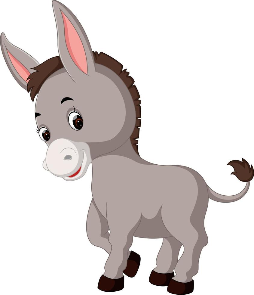 cute donkey cartoon vector