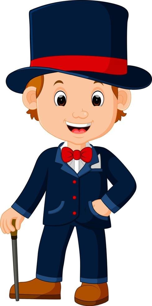 cute magician cartoon vector