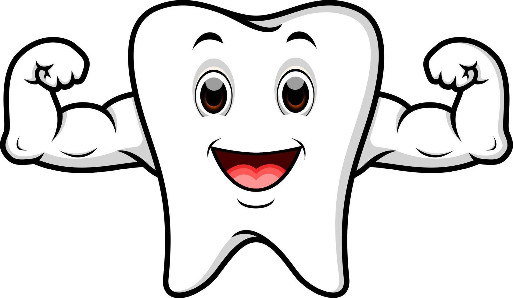 Strong tooth cartoon vector