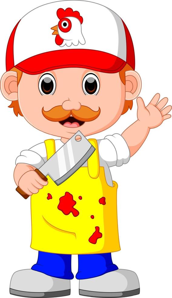 Butcher with knife vector