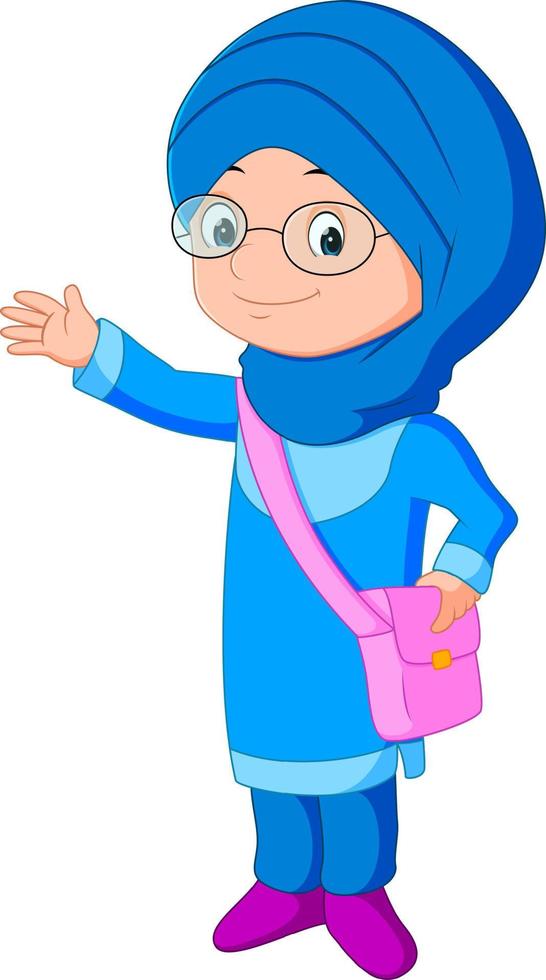Female muslim standing vector