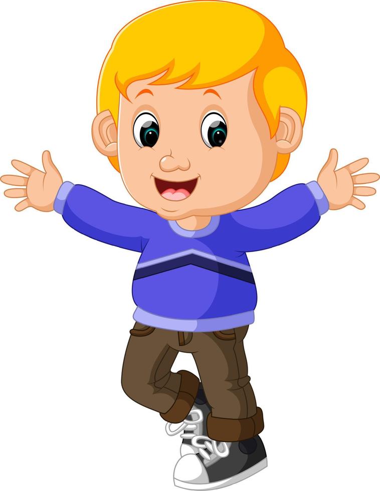 cute boy cartoon vector