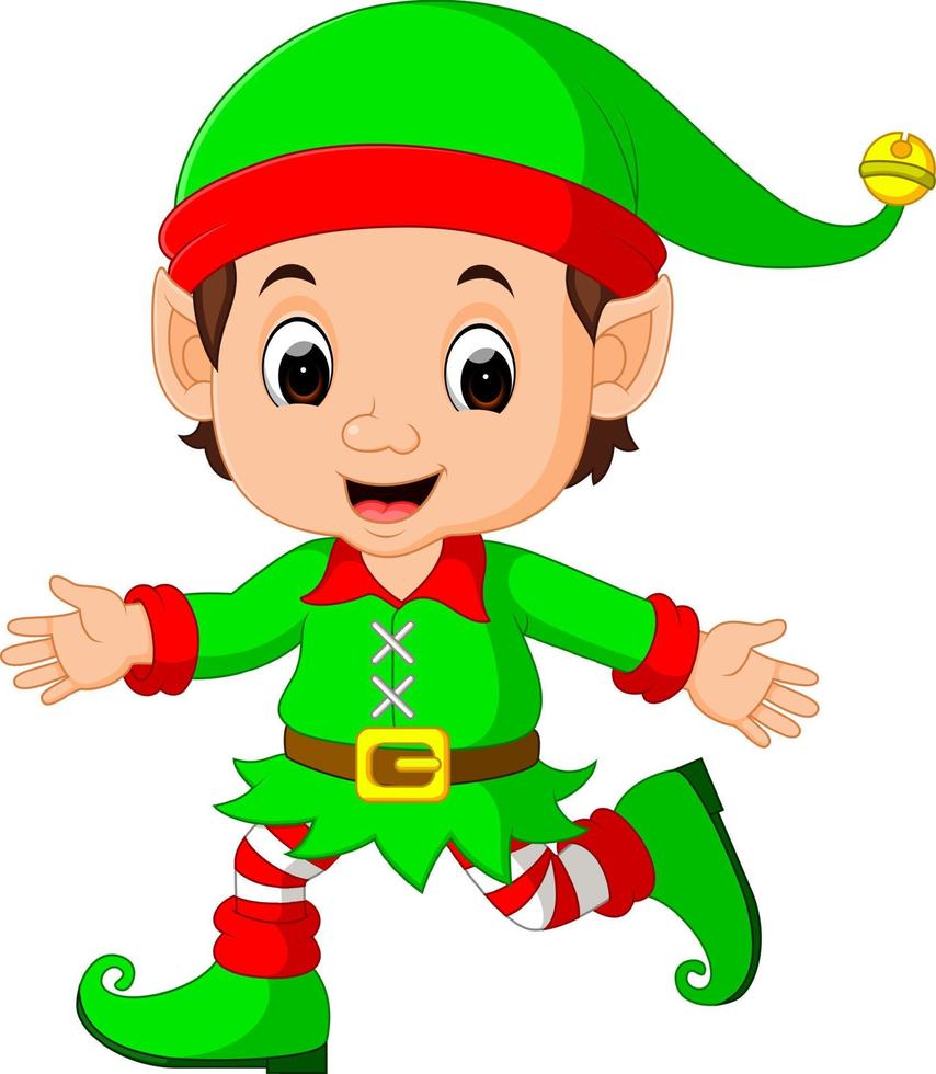 cute elf cartoon vector