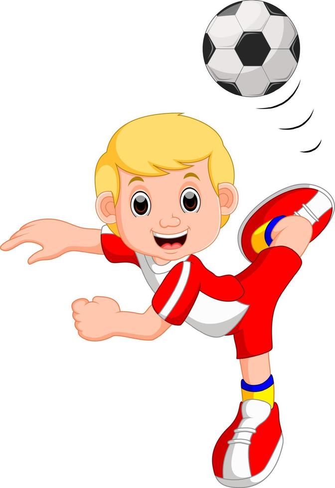 Boy cartoon playing football 8022249 Vector Art at Vecteezy