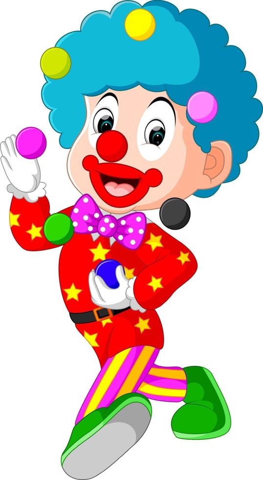 clown playing balls vector