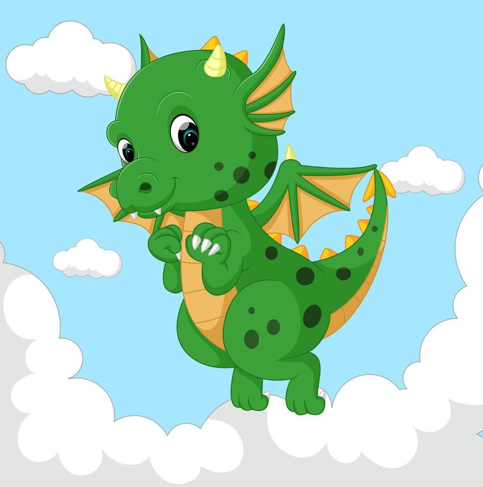 linda mosca dragón vector