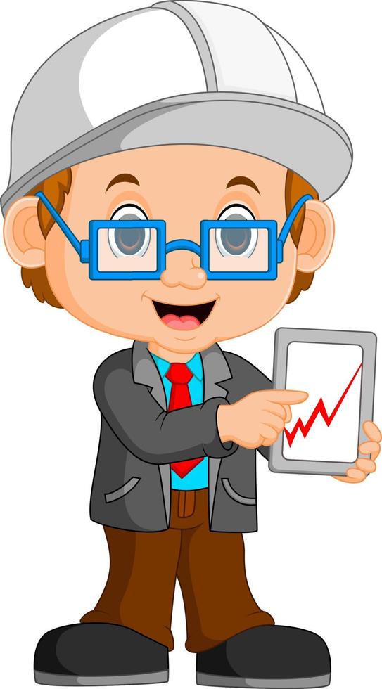 funny architect cartoon vector