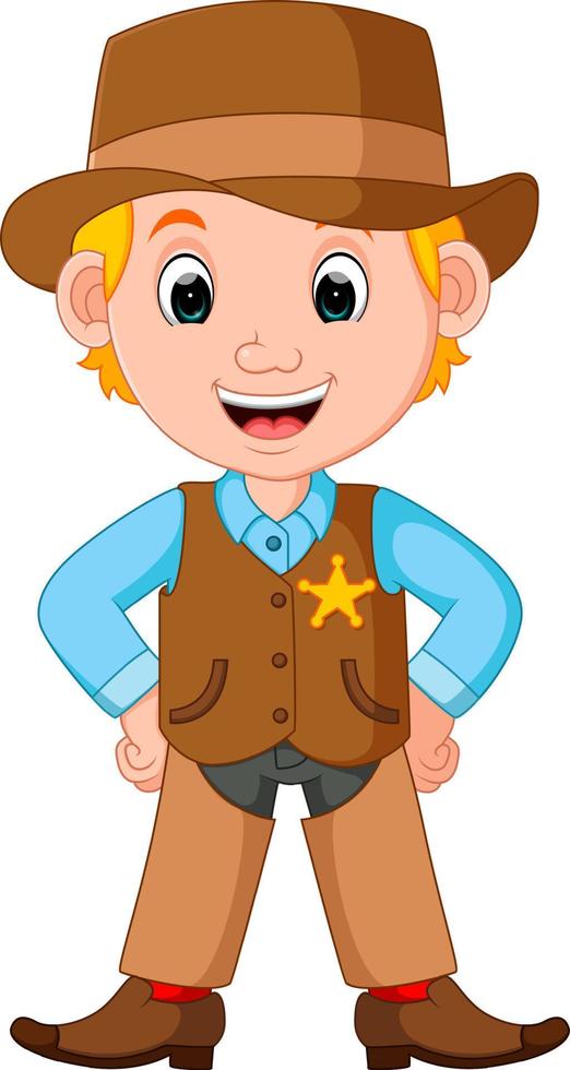 Cartoon cowboy with a gun vector