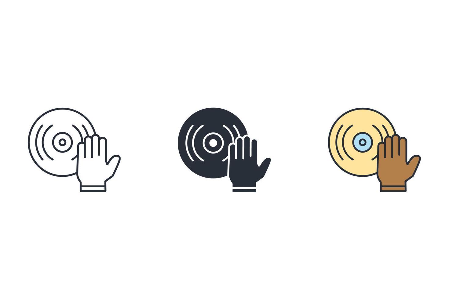 dj icons  symbol vector elements for infographic web