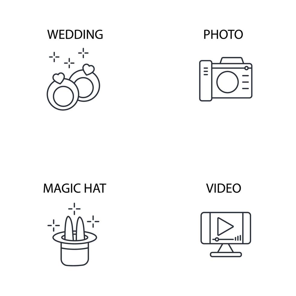 conjunto de iconos de eventos. elementos de vector de símbolo de paquete de evento para web de infografía