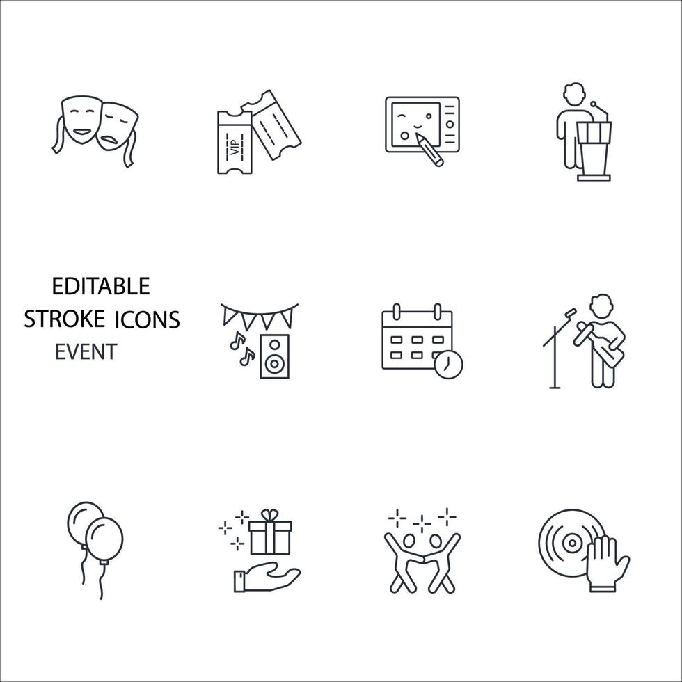 Event icons set . Event pack symbol vector elements for infographic web