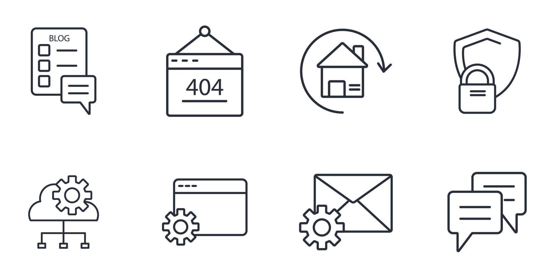 SEO icons set . SEO pack symbol vector elements for infographic web