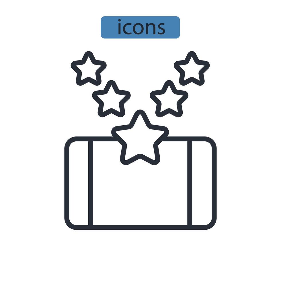 calificar y revisar los iconos simbolizan los elementos vectoriales para la web infográfica vector