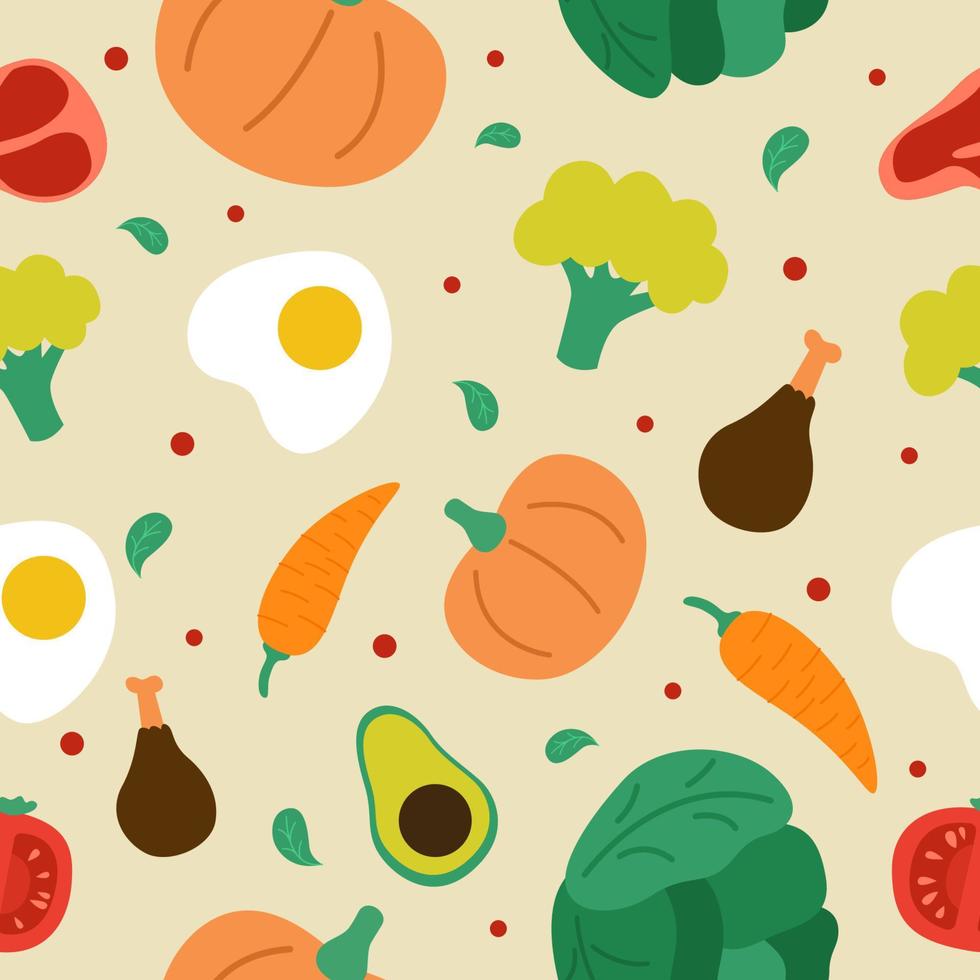 Organic Food Seamless Background vector