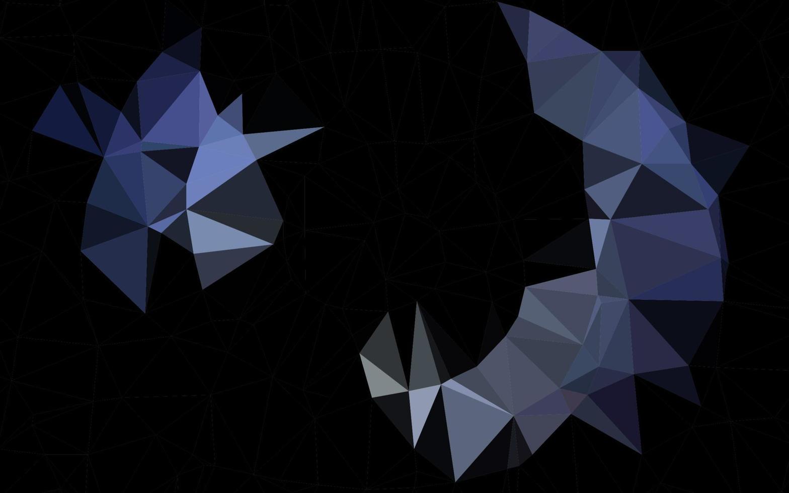 Telón de fondo abstracto de polígono de vector negro oscuro.