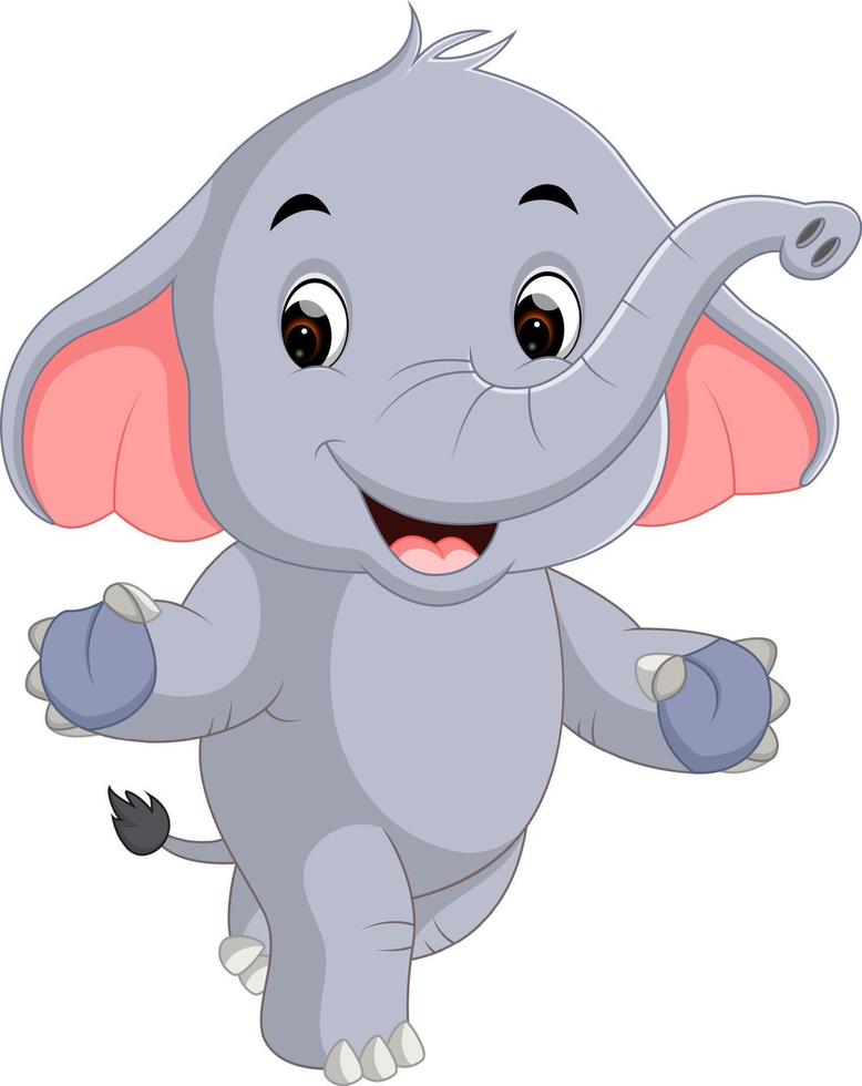 cute elephants cartoon vector