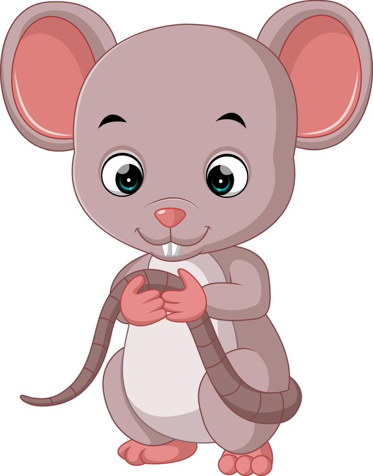 lindo ratón de dibujos animados vector