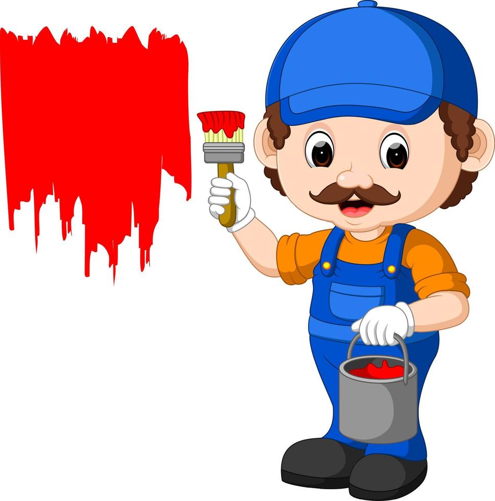 Professional painter cartoon vector