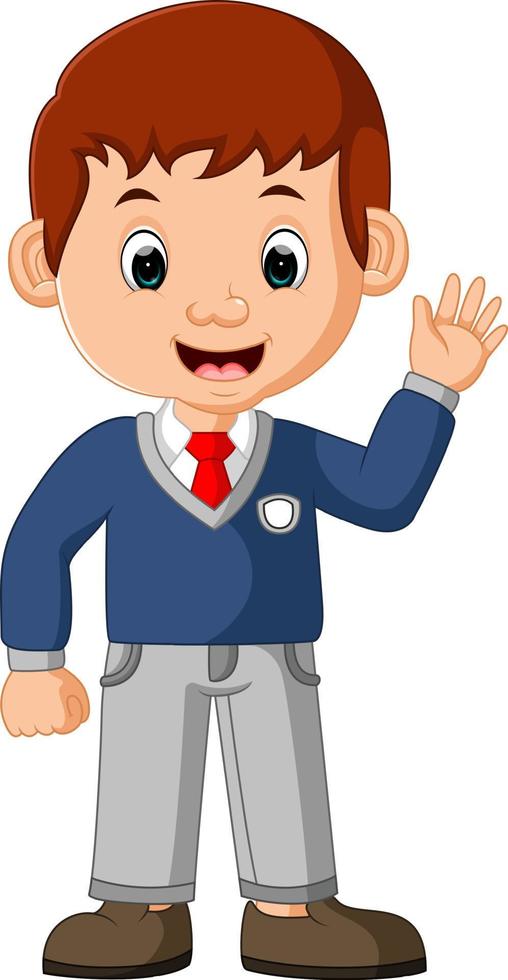 Cute boy cartoon posing vector