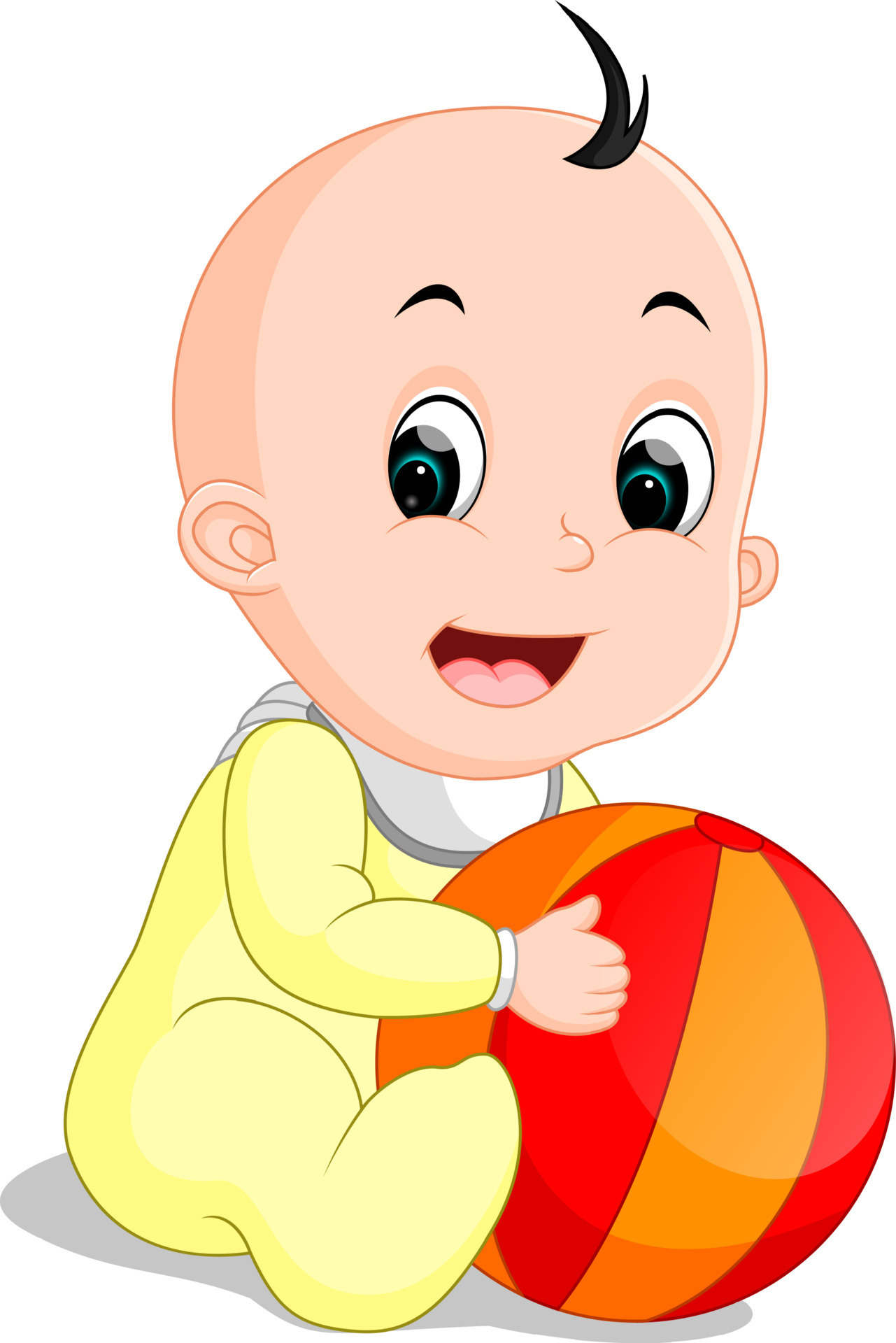 Baby boy cartoon holding colorful ball 8022436 Vector Art at Vecteezy