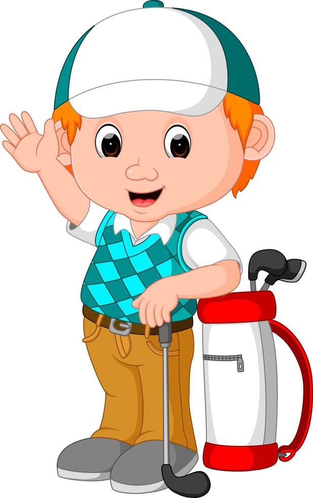 cute golfer cartoon vector