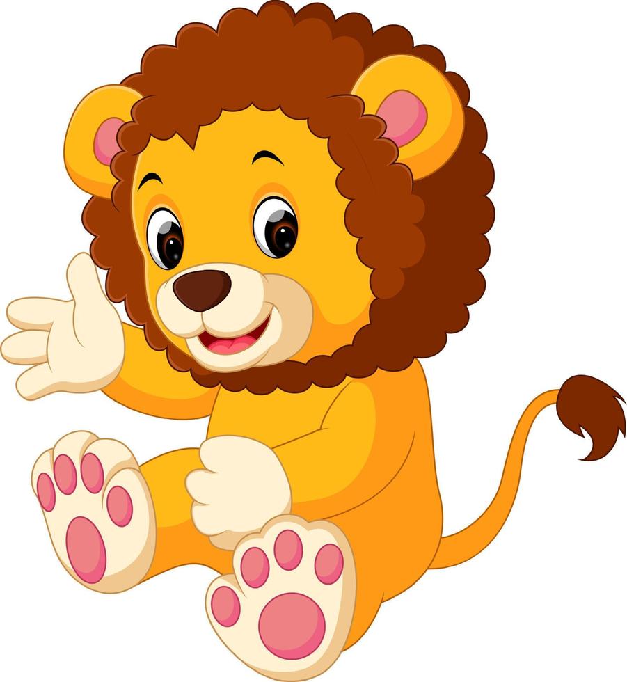 cute lion cartoon vector