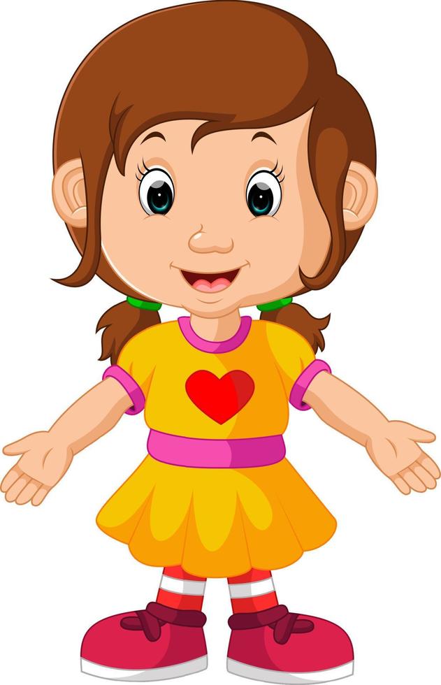 caricatura de niña linda vector