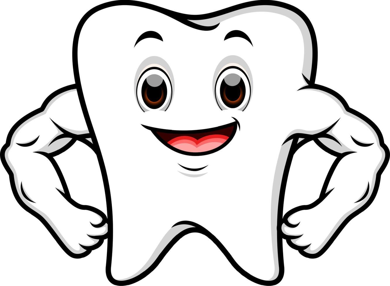 dibujos animados de dientes fuertes vector