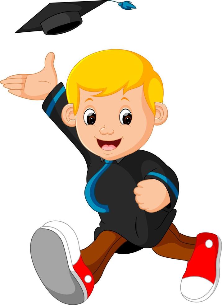 happy boy after graduation vector