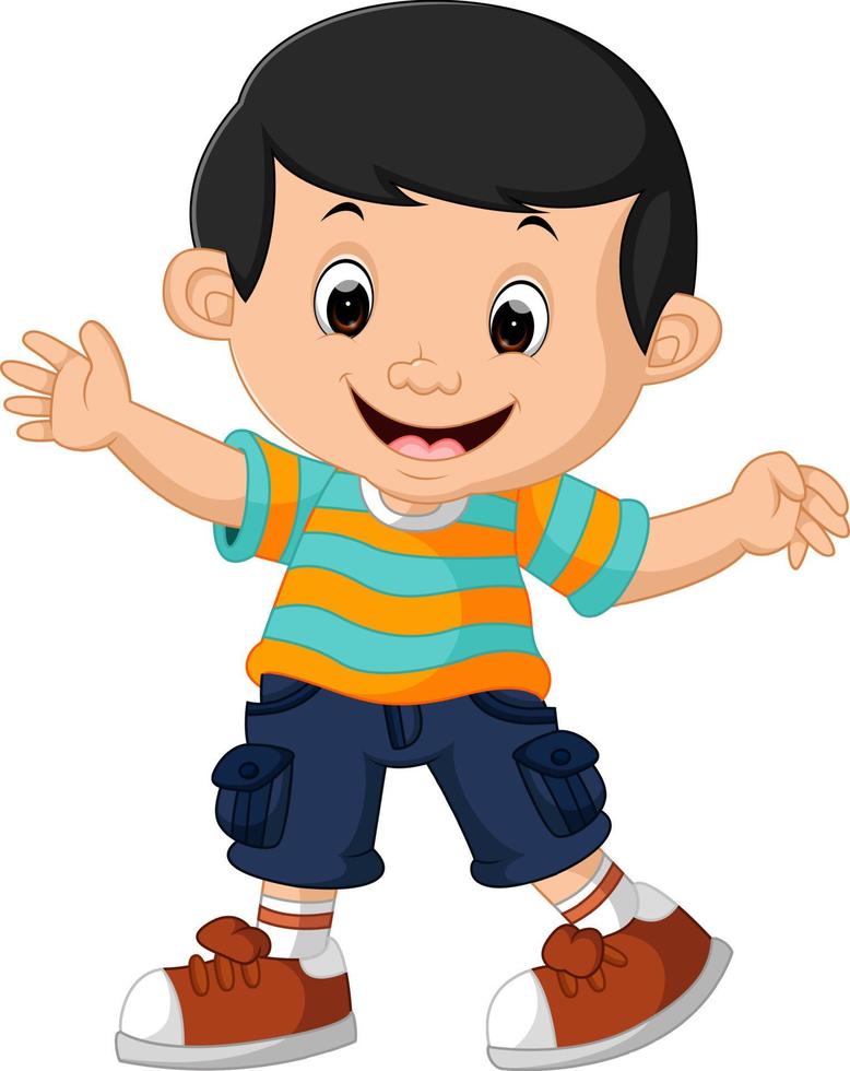 cute boy cartoon vector