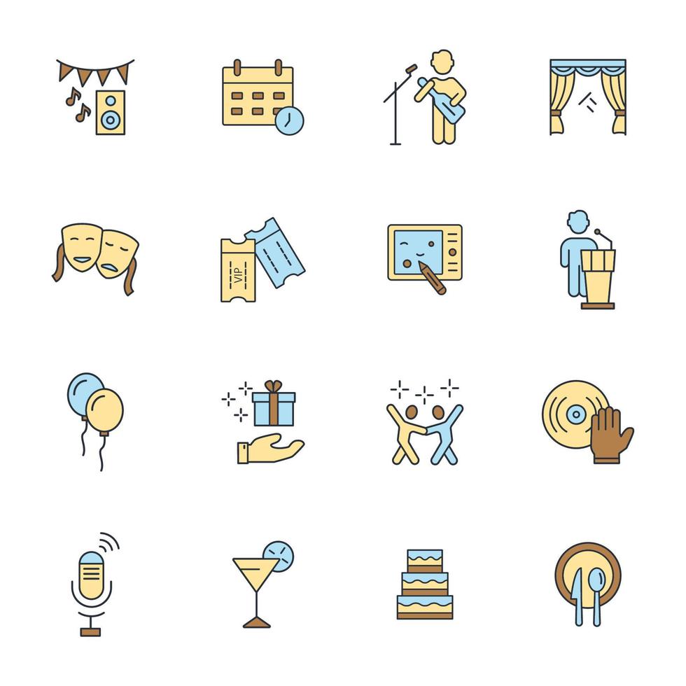 Event icons set . Event pack symbol vector elements for infographic web