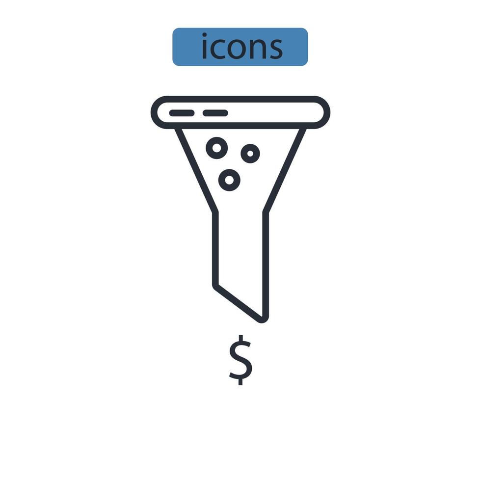elementos de vector de símbolo de iconos de seguimiento de conversión para web de infografía