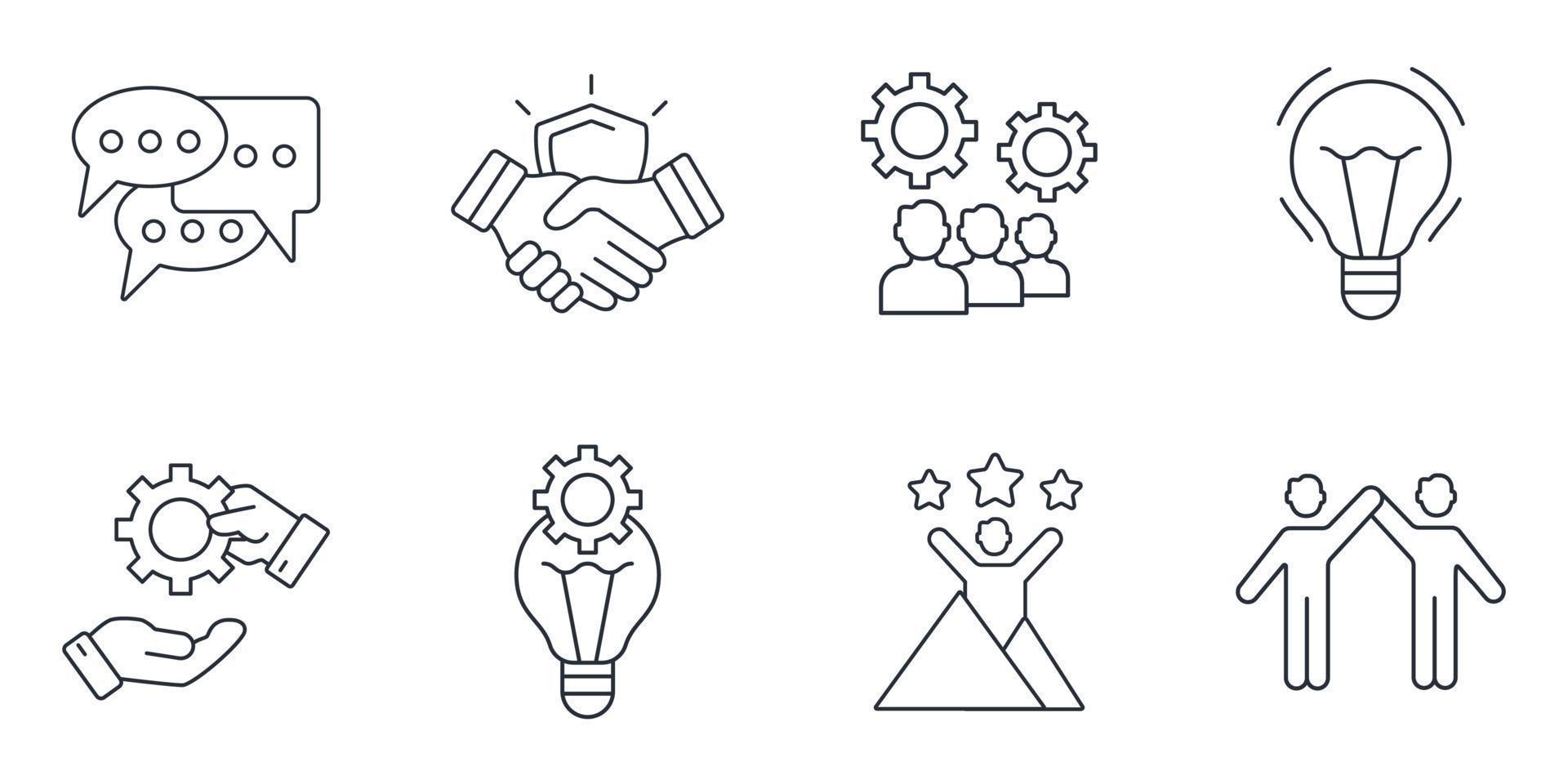 collaboration icons set . collaboration pack symbol vector elements for infographic web