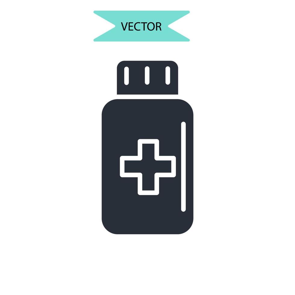 píldoras botella iconos símbolo vector elementos para infografía web