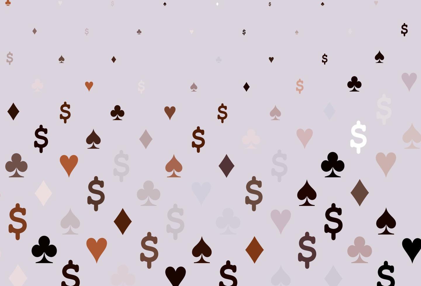 Dark red, yellow vector texture with playing cards.
