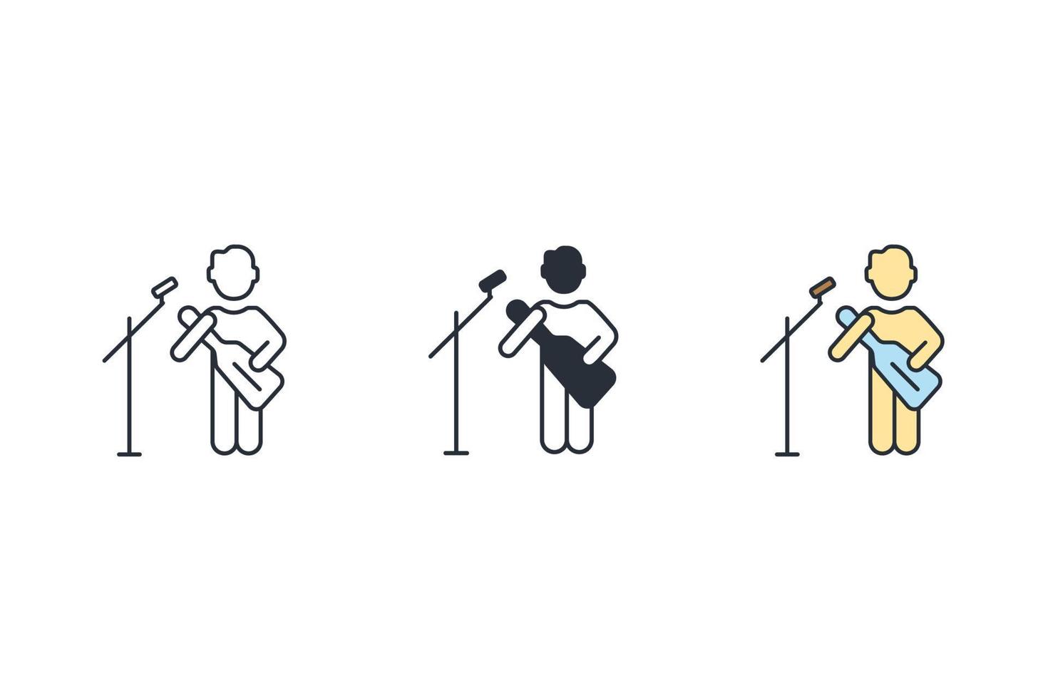 iconos de concierto símbolo elementos vectoriales para web infográfico vector