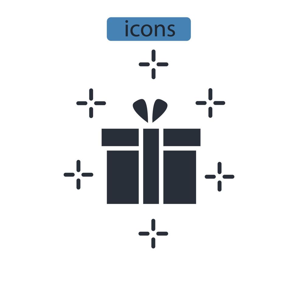 caja de regalo iconos símbolo elementos vectoriales para infografía web vector