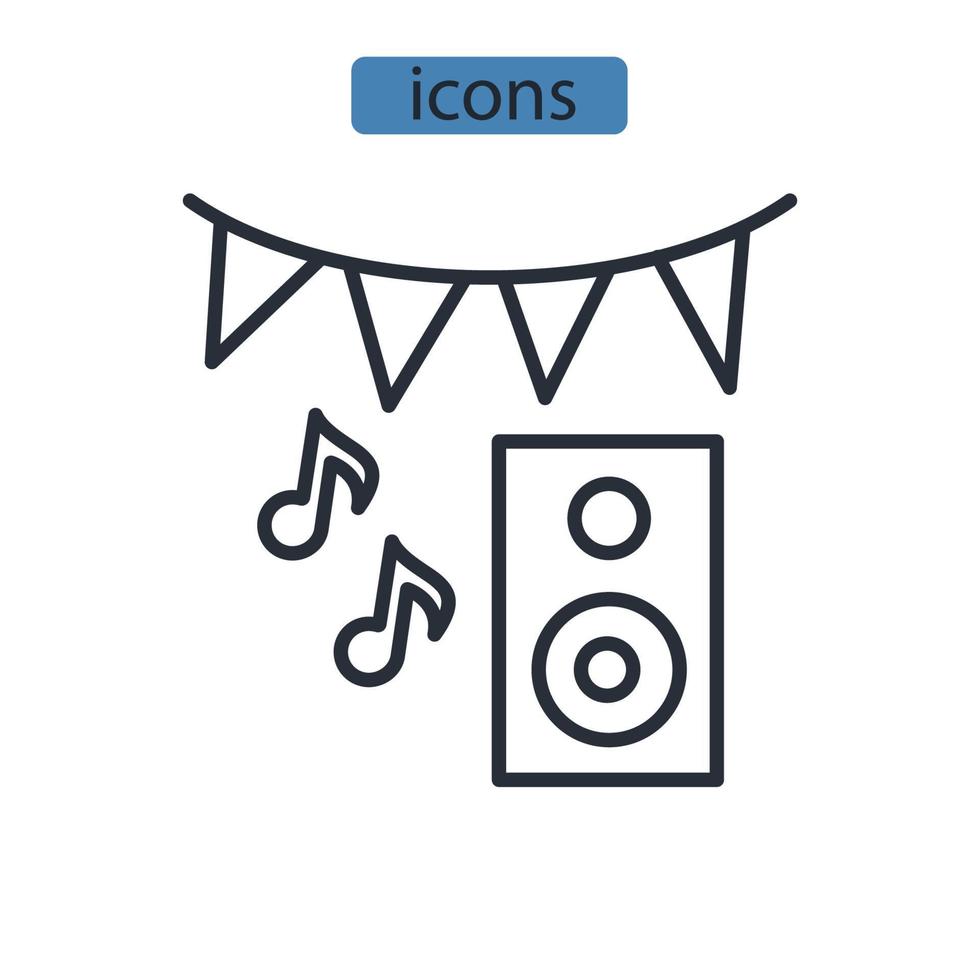 elementos de vector de símbolo de iconos de fiesta para web de infografía