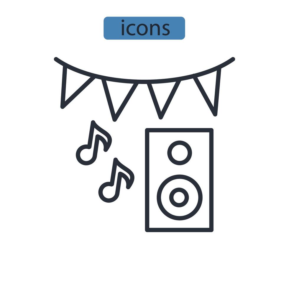 Party icons  symbol vector elements for infographic web
