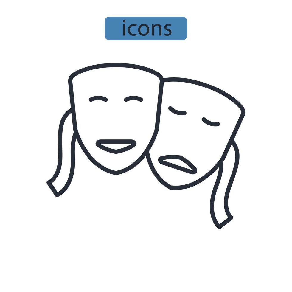mask icons  symbol vector elements for infographic web