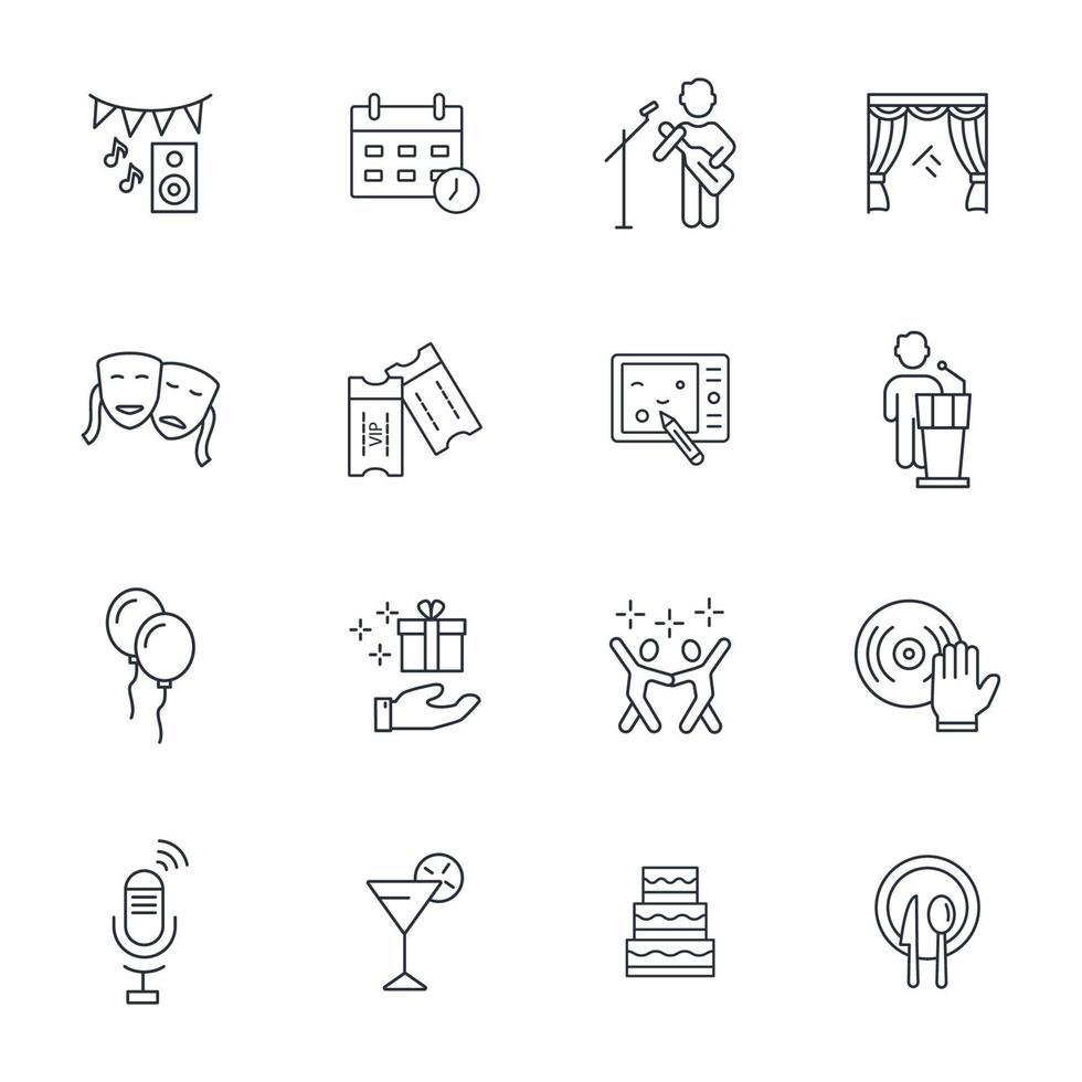 Event icons set . Event pack symbol vector elements for infographic web