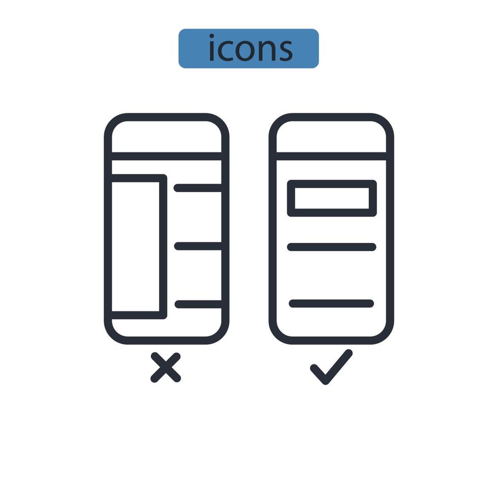 Los iconos de los dispositivos móviles simbolizan los elementos vectoriales para la web infográfica. vector