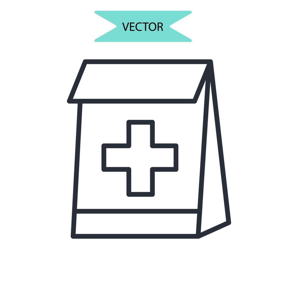 iconos de bolsa de farmacia símbolo elementos vectoriales para web infográfico vector