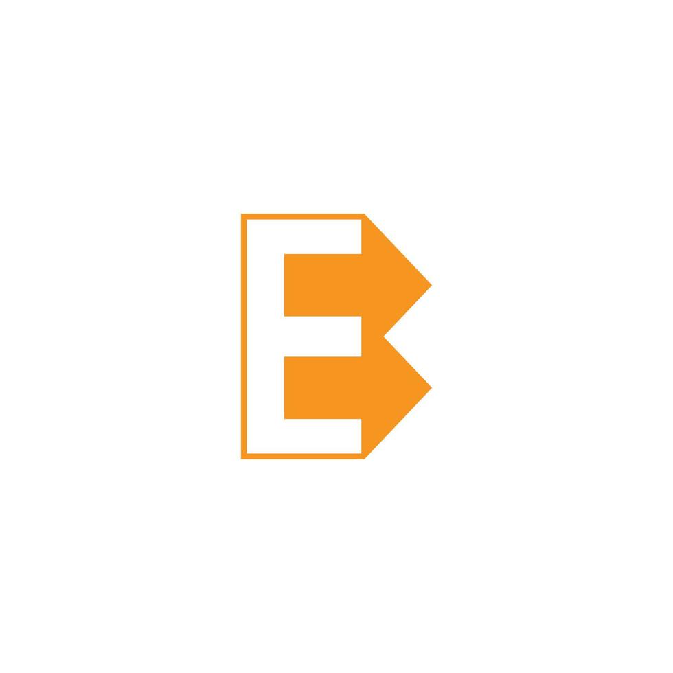 letter e simple geometric motion arrow logo vector