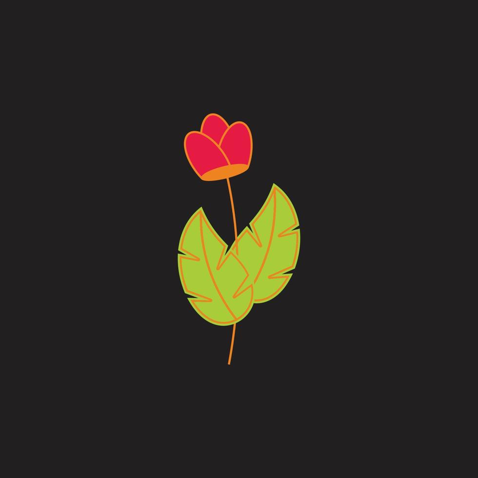 flower tree simple geometric beauty symbol logo decor vector