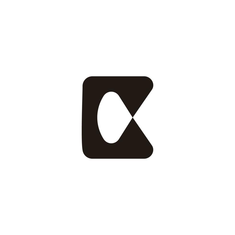letter cx curves square geometric logo vector