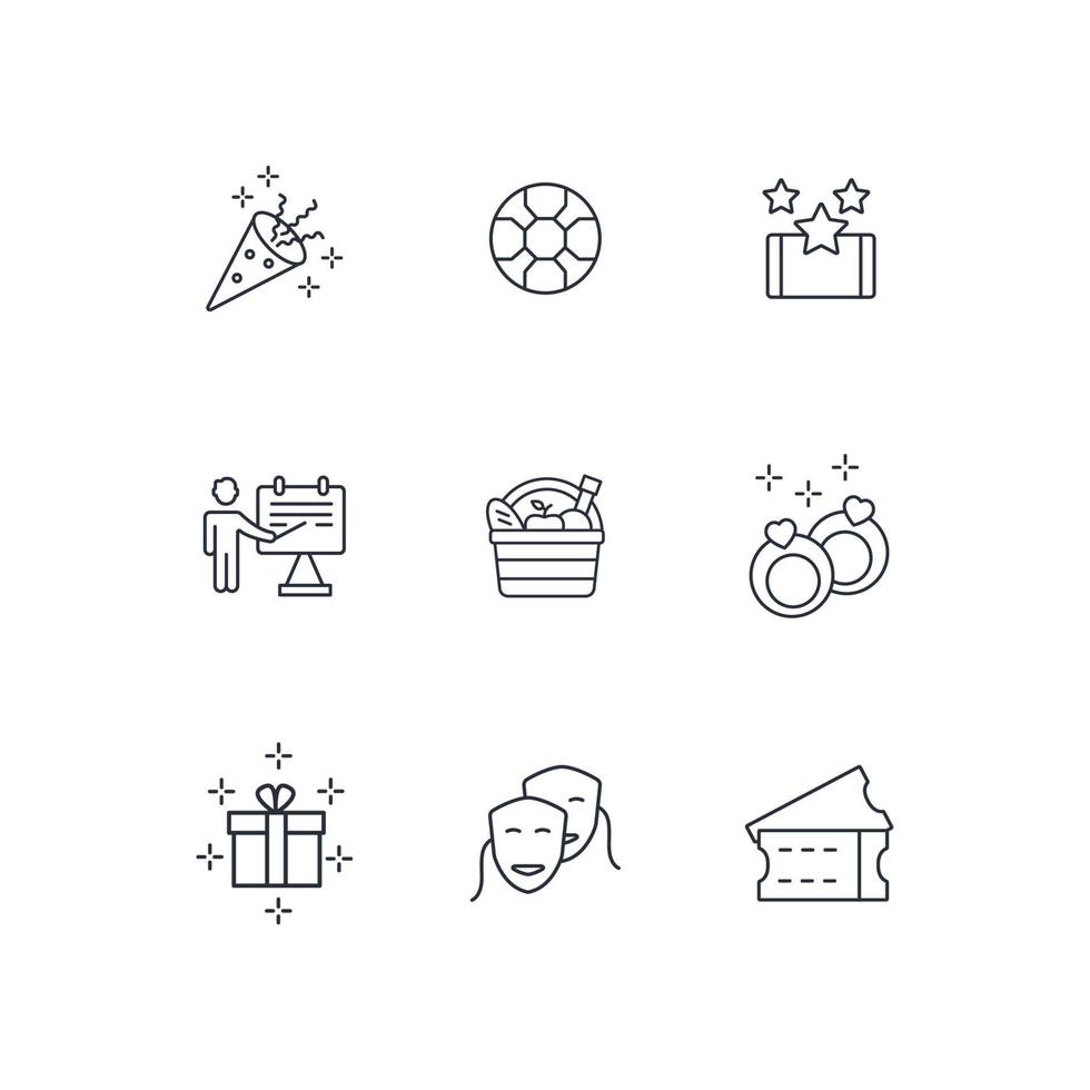 Event icons set . Event pack symbol vector elements for infographic web